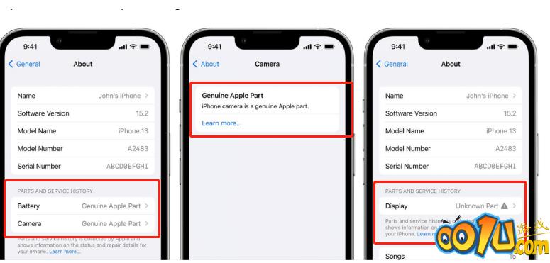 iPhone怎么查维修零件是不是正品?苹果ios15.2维修记录零件正品查询介绍截图