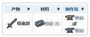 《泰拉瑞亚》铅宽剑合成方法一览