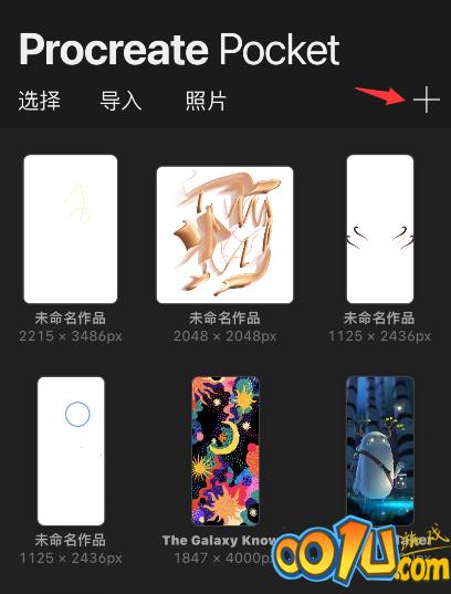 procreate pocket怎么新建画布？procreate pocket新建画布教程截图