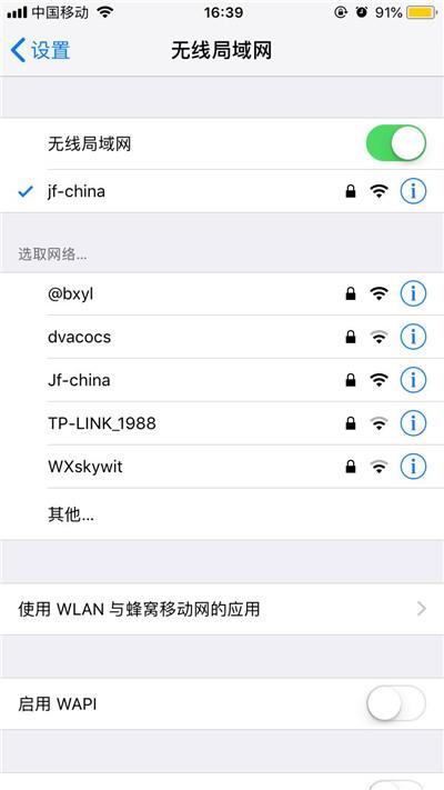 苹果手机中连接wifi的简单步骤截图