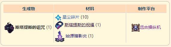 《泰拉瑞亚》灾厄召唤饰品斯塔提斯的诅咒获取方式介绍