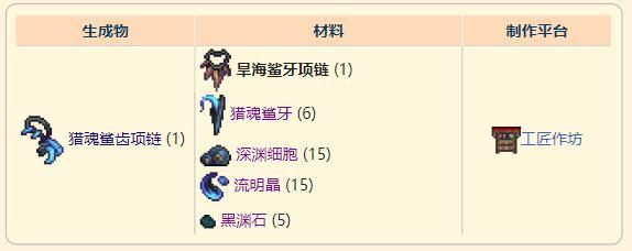 《泰拉瑞亚》灾厄进攻型饰品旱海鲨牙项链获取方式介绍