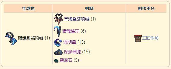 《泰拉瑞亚》灾厄进攻型饰品猎魂鲨齿项链获取方式介绍