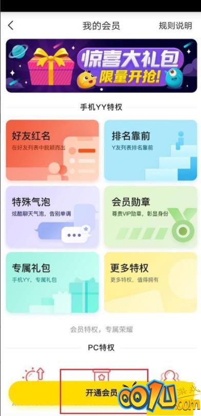 YY怎么开通会员？YY开通会员教程截图