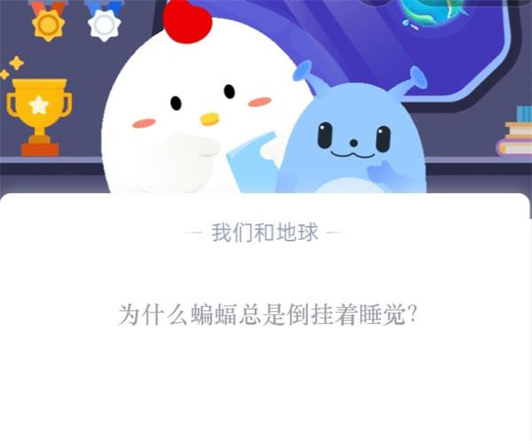 为什么蝙蝠总是倒挂着睡觉?支付宝蚂蚁庄园10月26日答案