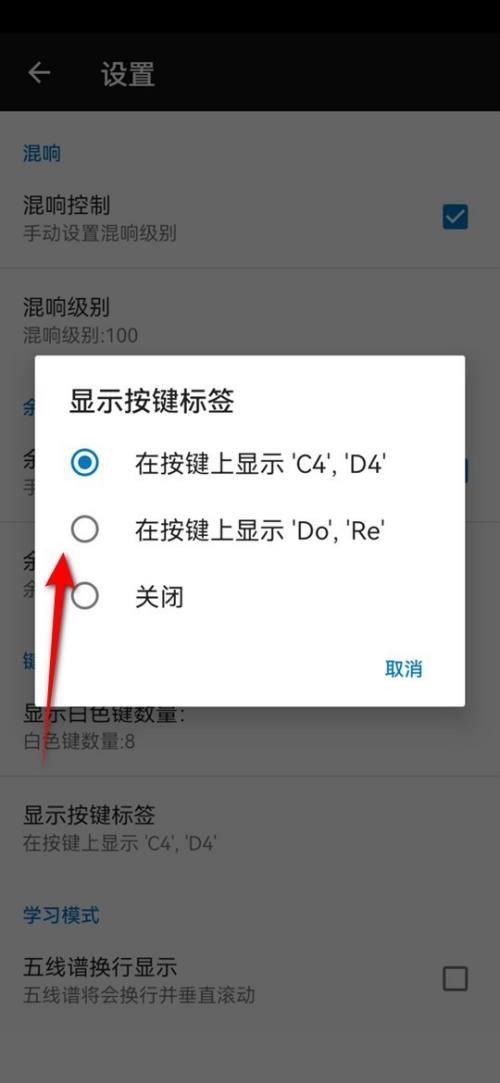 完美钢琴按键标签显示怎么设置？完美钢琴按键标签显示设置教程截图