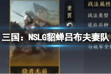 三国：NSLG貂蝉吕布夫妻队 貂蝉吕布华佗